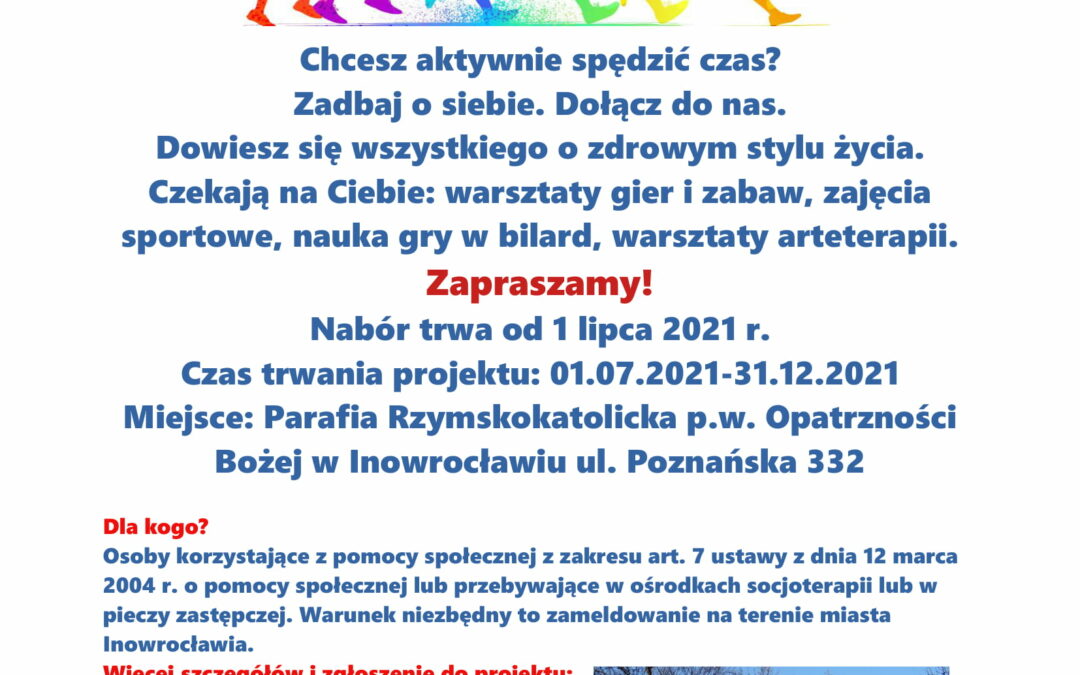 Projekt grantowy pn.&nbsp;„W&nbsp;zdrowym ciele zdrowy duch” realizowany przez&nbsp;Parafię Rzymskokatolicką pw.&nbsp;Opatrzności Bożej