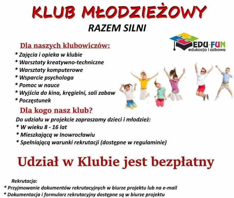 Projekt grantowy pn.&nbsp;„Razem silni” realizowany przez&nbsp;Edu Fun Agnieszka Stępniewska