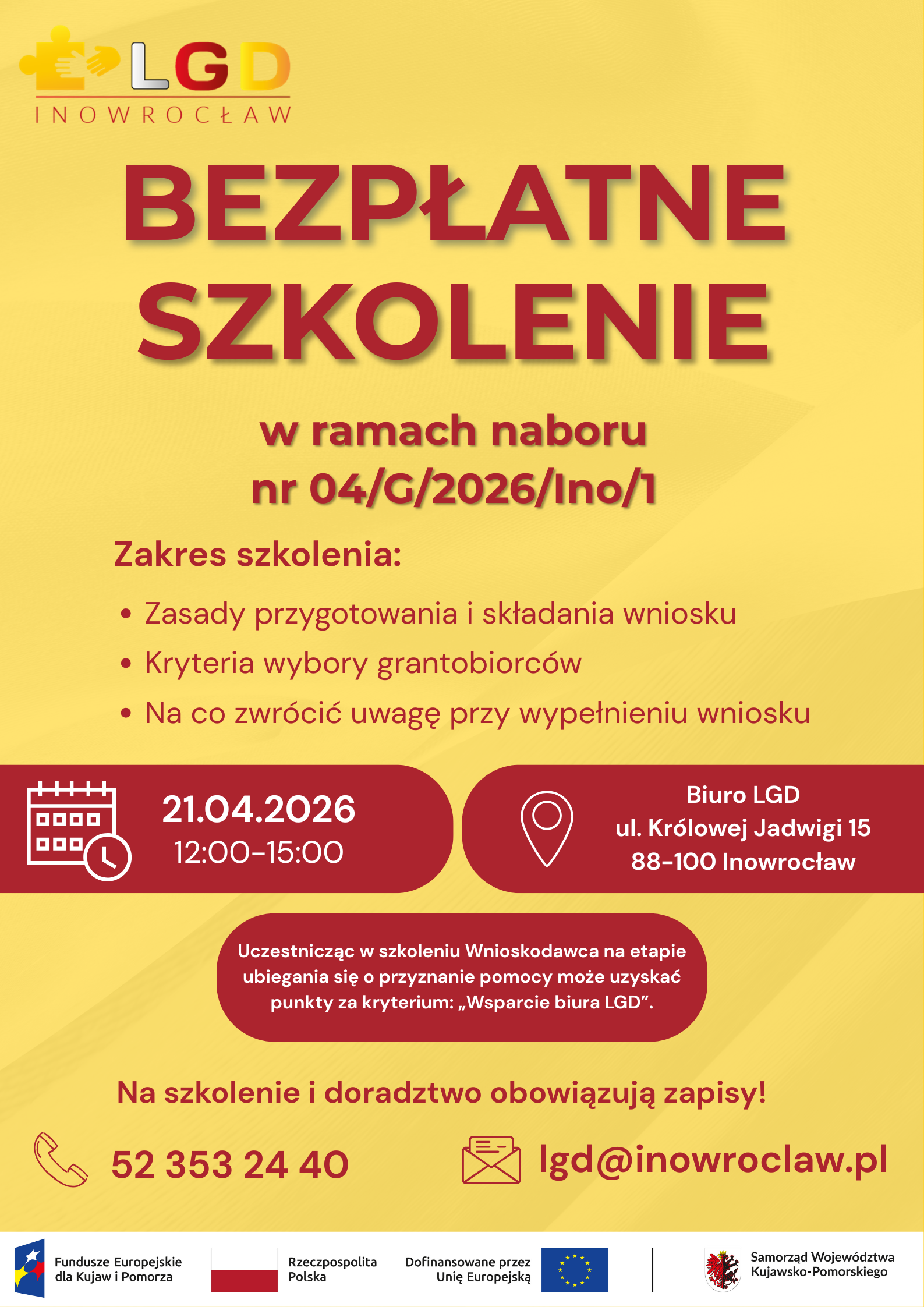 BEZPŁATNE SZKOLENIE!